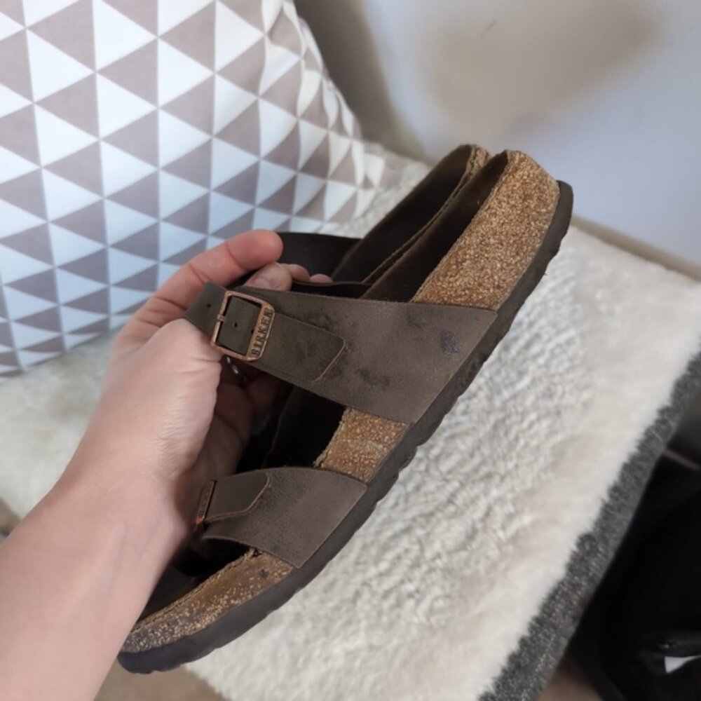 Birkenstock Mayari Oiled Leather Boho Aztec Ortho Comfort Tobacco Brown 10 - Picture 9 of 10
